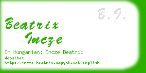 beatrix incze business card